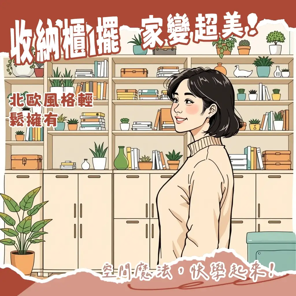 一張簡約IKEA風收納櫃擺放著書本與植栽的居家空間照片，展現收納櫃推薦如何融入居家美學，讓生活井然有序。