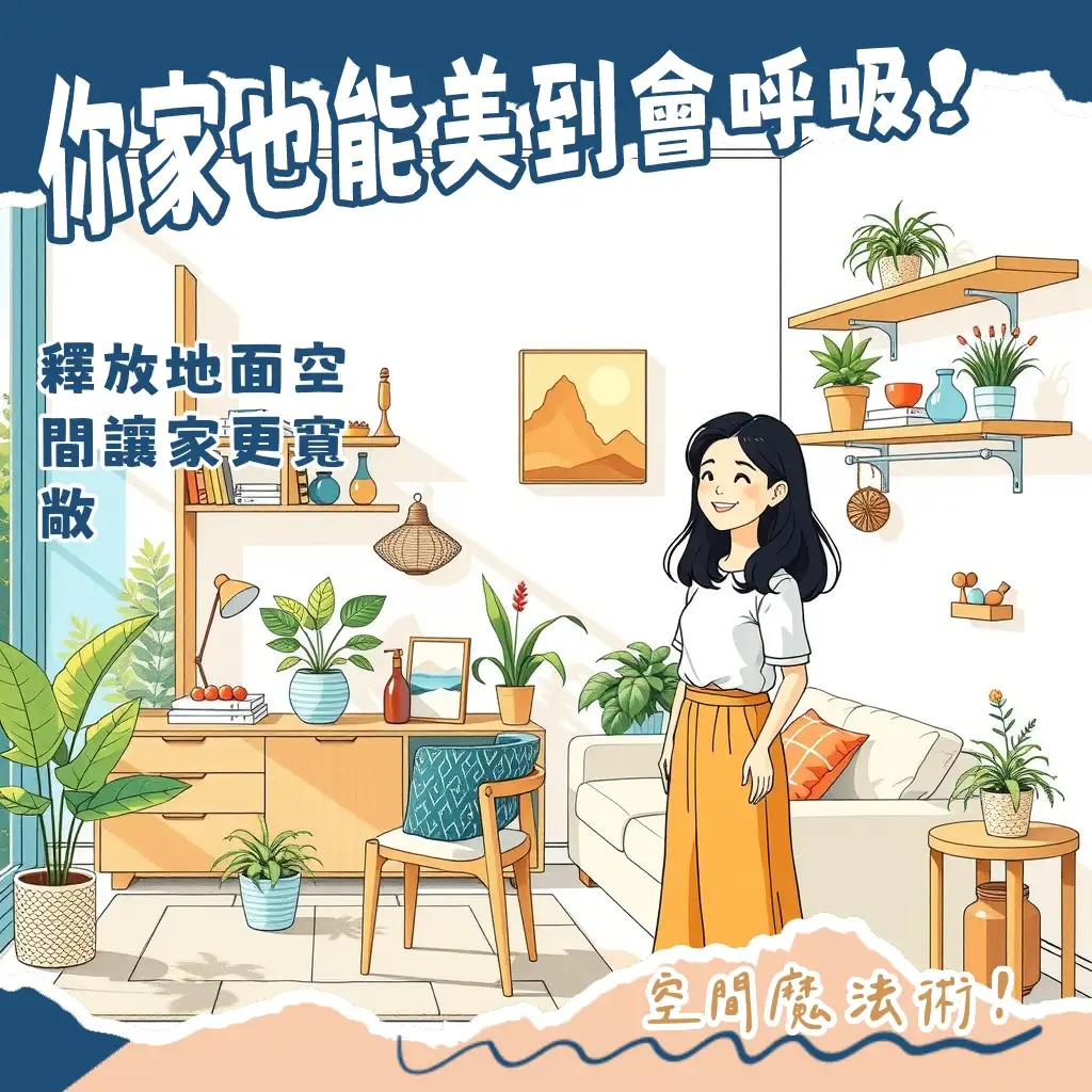 上牆式收納櫃打造居家質感收納，讓小坪數空間放大，創造視覺延伸與簡約美學。