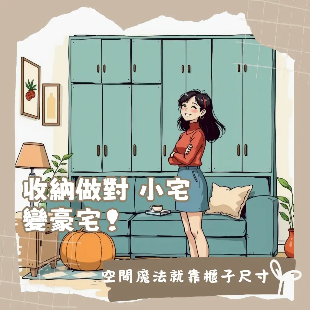 一個溫馨客廳中，擺放著一個與空間完美融合的收納櫃，圖片說明收納櫃尺寸如何影響空間美學與實用性。