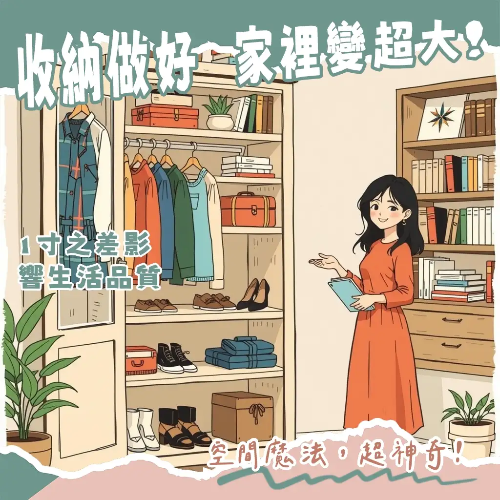 收納櫃深度選擇指南，含衣櫃書櫃鞋櫃尺寸建議，提升居家收納效率與空間美學。