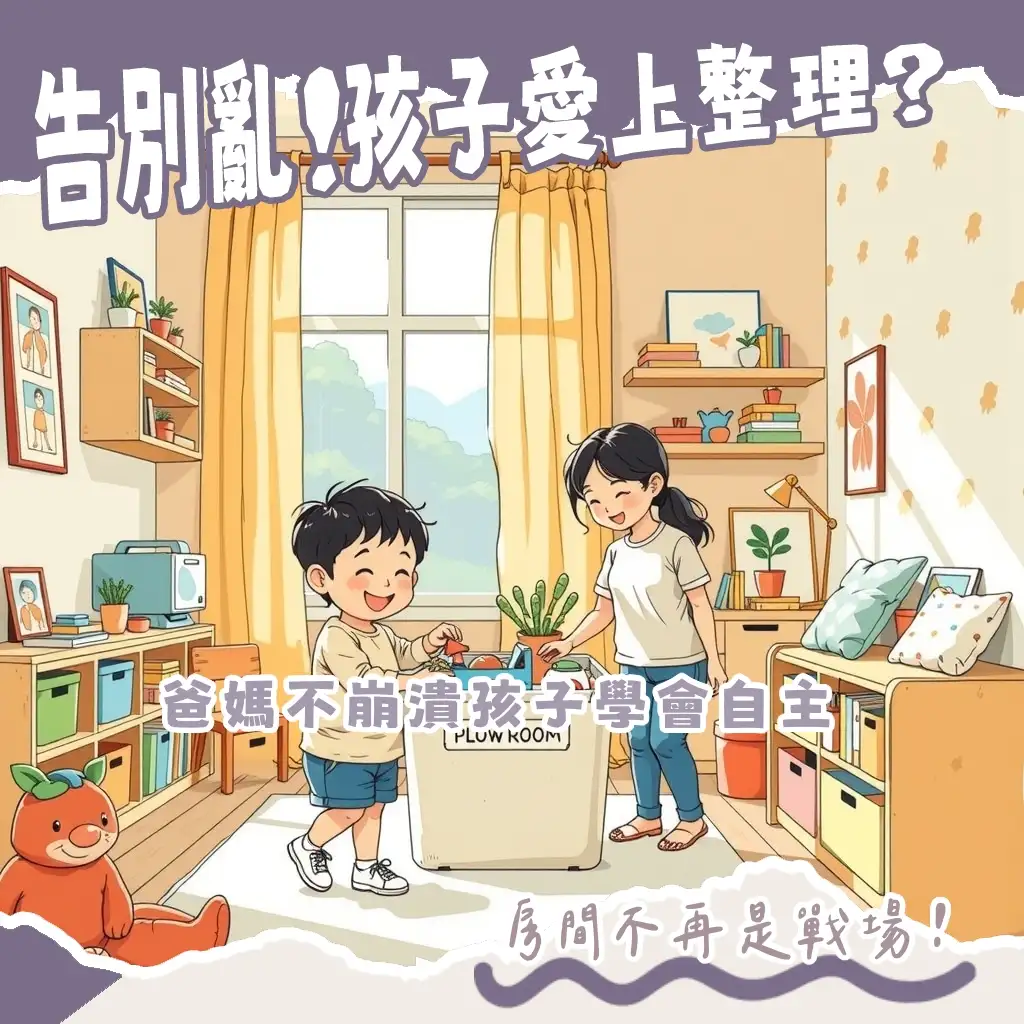 兒童房間收納設計，結合安全、易取、分類原則的親子收納空間配置大綱。