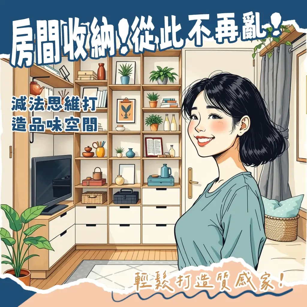 房間收納規劃、臥室收納、居家空間管理、斷捨離、系統櫃、收納工具、小坪數改造。