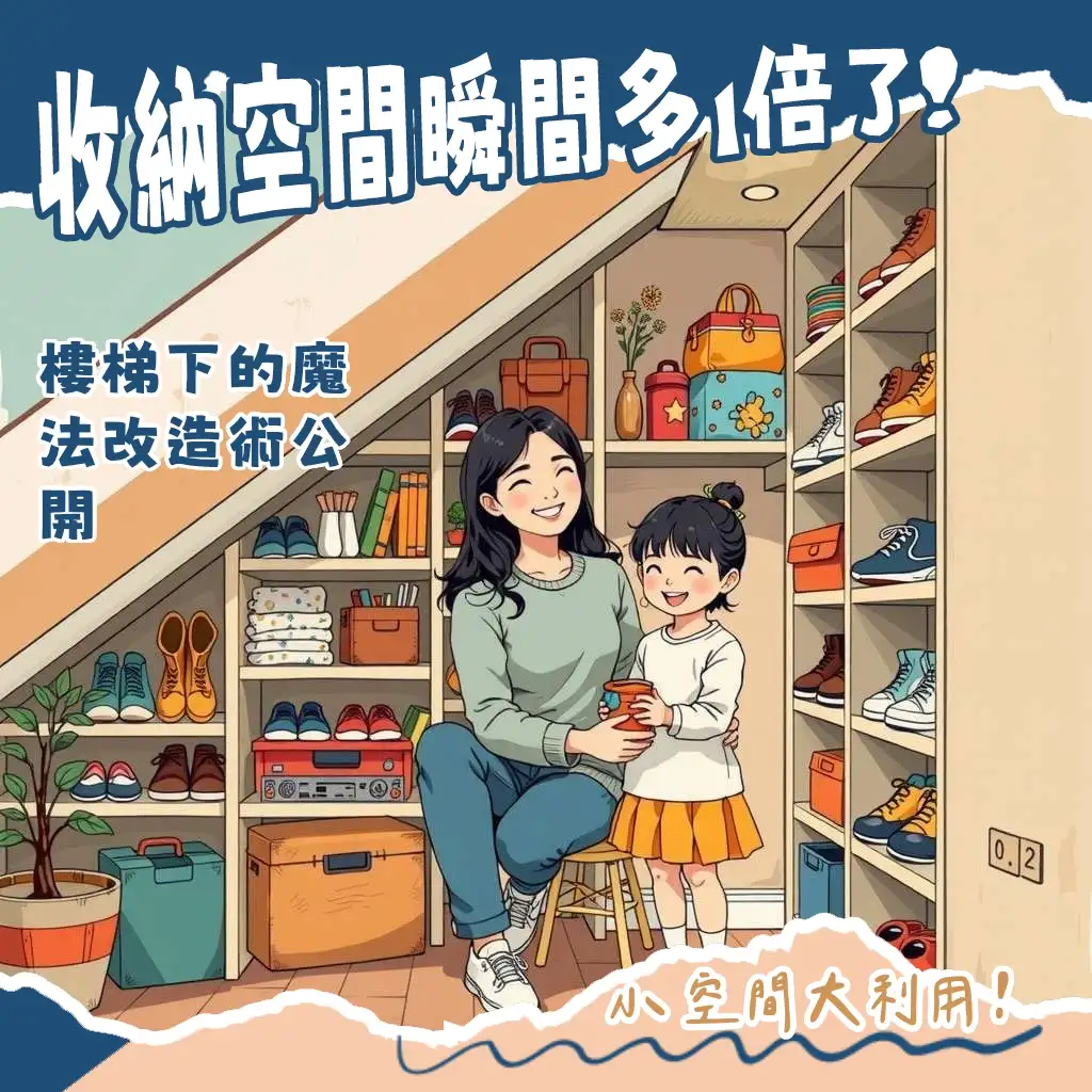 樓梯下收納櫃設計:巧妙利用居家畸零空間,打造多功能儲物與展示機能