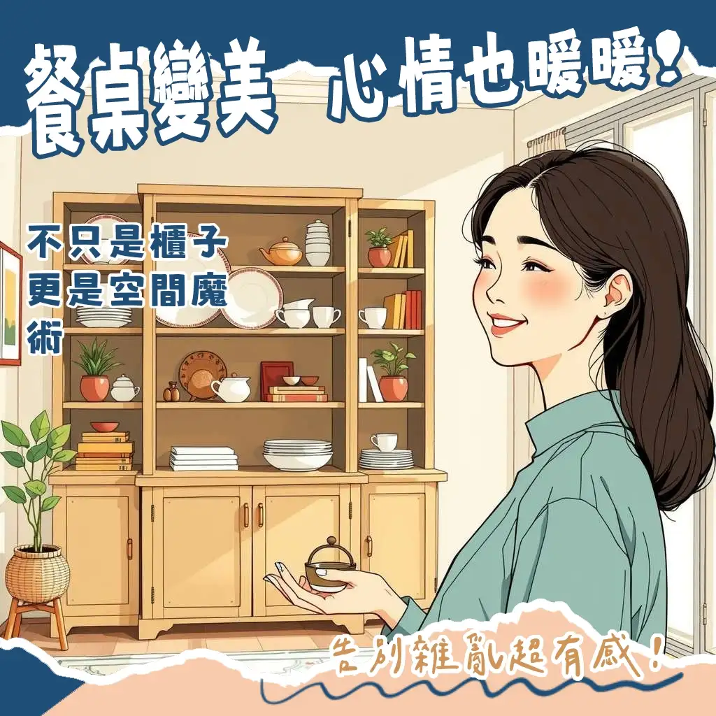 溫暖系餐廳收納櫃選物心法，包含餐邊櫃、酒櫃與高身儲物櫃，提升用餐空間的整潔度與美學。
