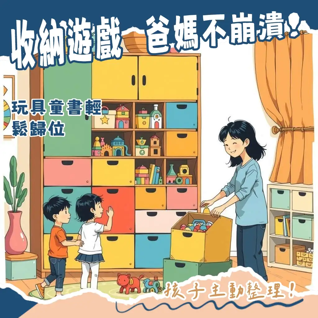 兒童收納櫃:學習自主收納的好幫手,設計考量安全、實用、易取用,搭配玩具、書籍、衣物分類空間,打造整潔兒童房
