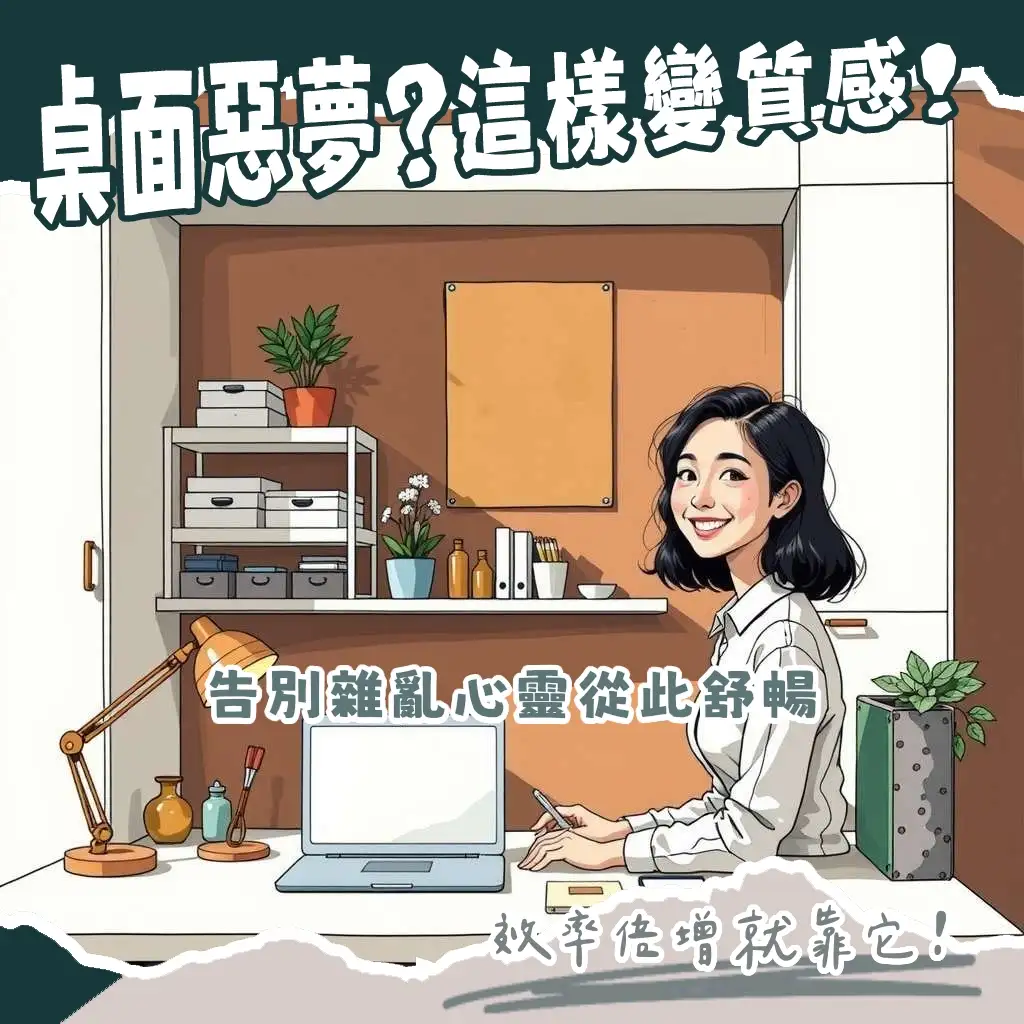 桌上收納櫃提升桌面效率與質感，收納文具、文件、美妝品等多層分類櫃體，創造舒適工作學習環境。