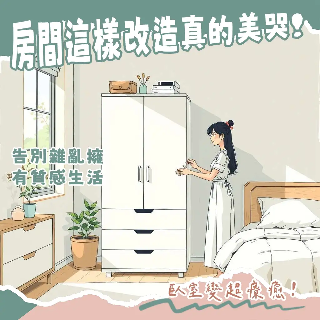 臥室房間收納櫃設計指南,包含衣櫃規劃、小坪數利用與客製化解決方案