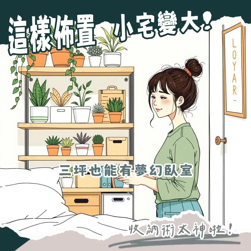臥室3坪空間優化佈置，透過多功能家具與垂直收納，打造寬敞舒適的迷你臥室設計。