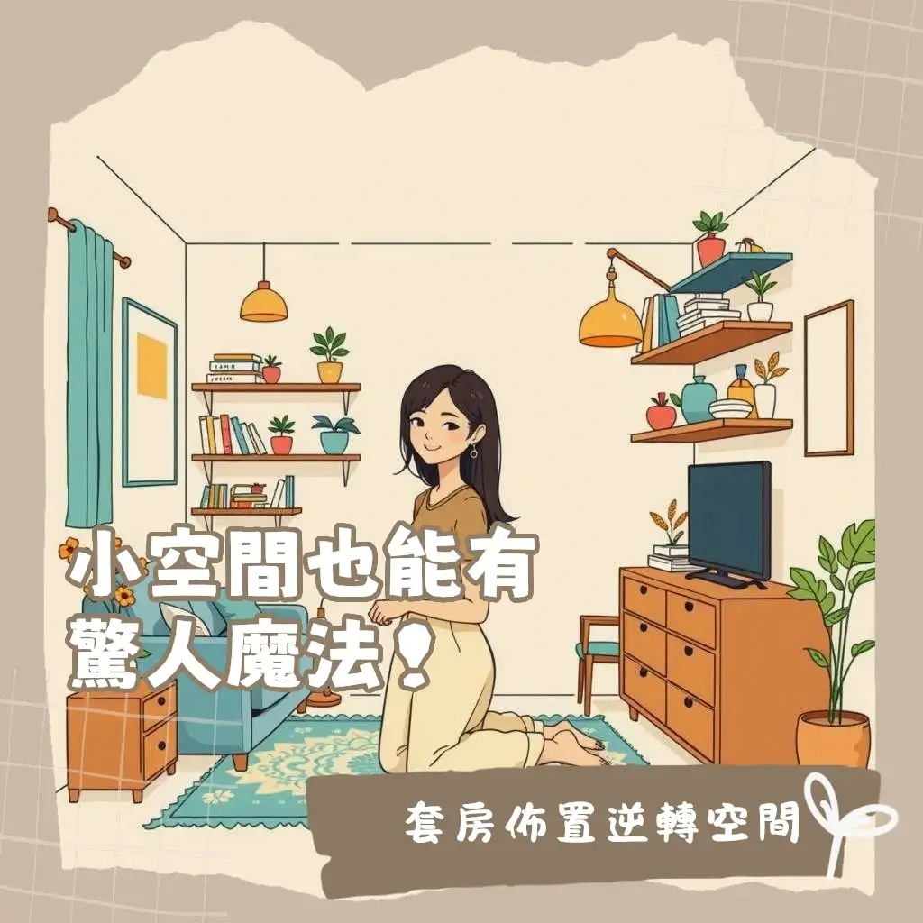 套房佈置指南：小坪數空間規劃、多功能家具、垂直收納與視覺延伸技巧圖解
