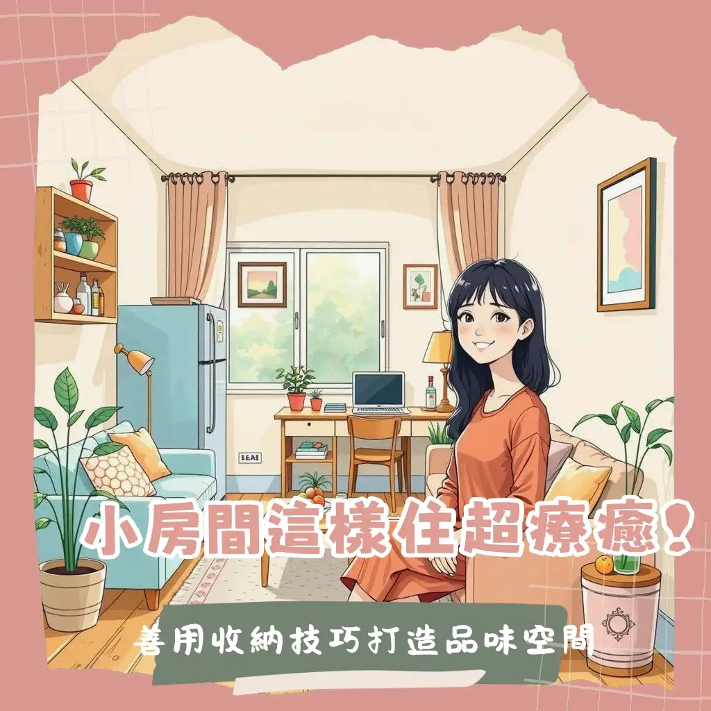 小房間佈置教學，利用淺色牆面、多功能家具與垂直收納技巧，打造寬敞舒適的迷你空間。