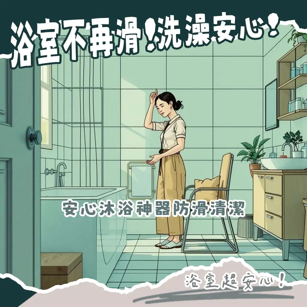 浴室椅子推薦選購指南，包含坐浴椅、折疊椅、多功能儲物凳，材質、防滑、承重、高度調節等安全性考量。