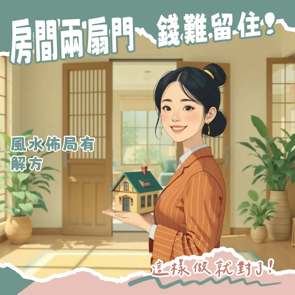 房間有2個門的風水影響與化解方法,包含穿堂煞、迴風煞及提升財運的佈置指南。