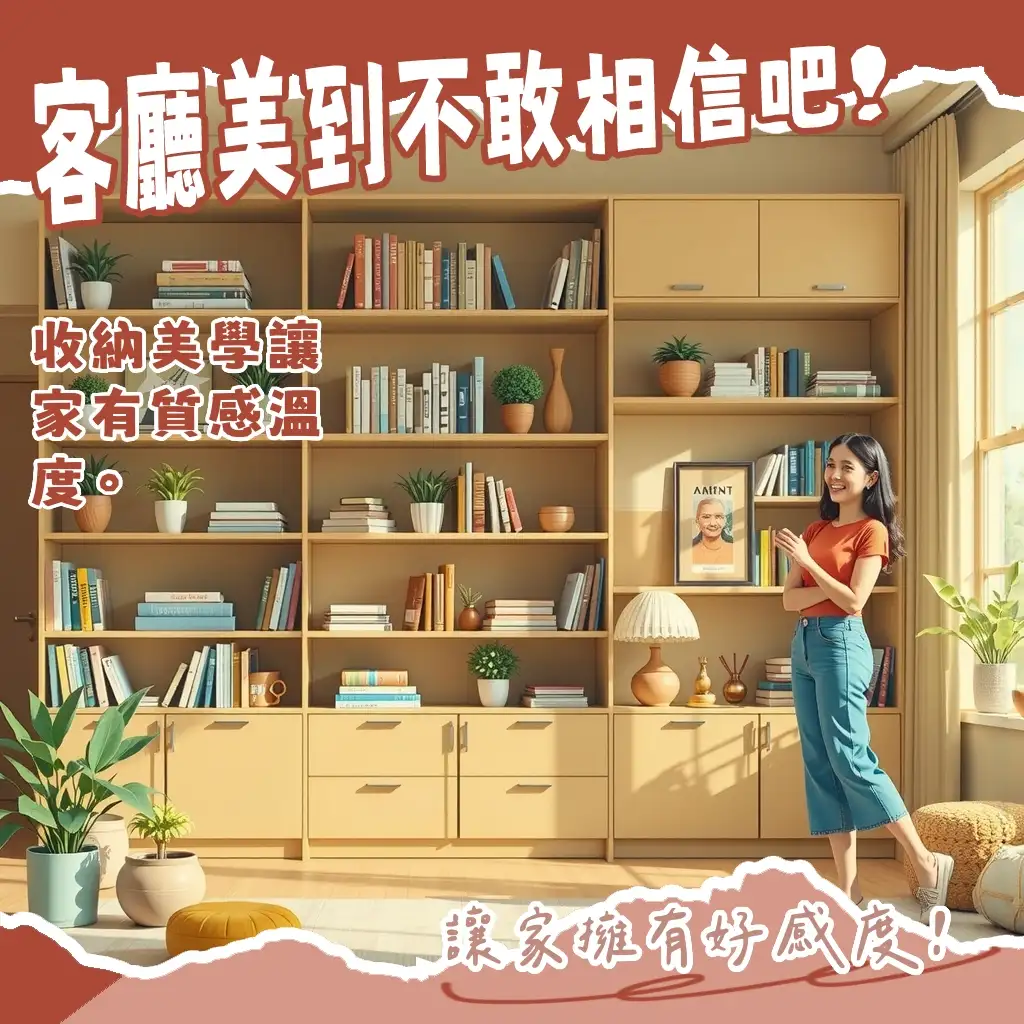 客廳煥然一新！從雜亂到井然有序的客廳收納櫃美學