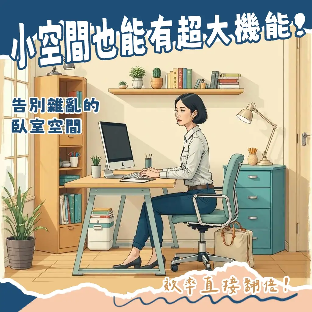 臥室桌椅選擇指南,包含空間利用、收納設計與人體工學考量,打造多功能工作與梳妝區。