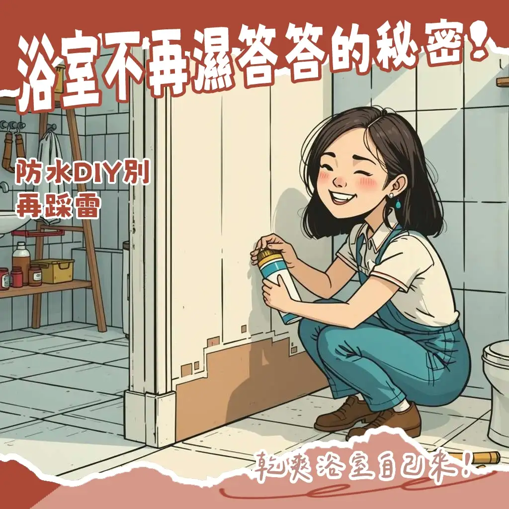 浴室防水DIY指南,圖解基層處理、防水材料塗刷與閉水試驗步驟,有效預防浴室漏水與壁癌問題