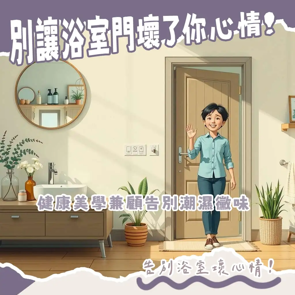 浴室門推薦材質選擇,防潮耐用塑鋼門、鋁合金門提升衛浴空間美學