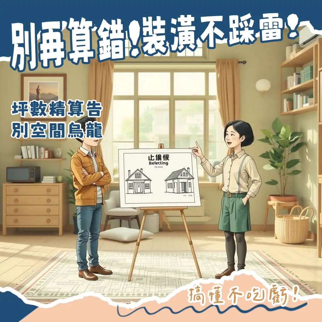 房間坪數計算指南，圖解丈量長寬、平方公尺與坪數換算公式。