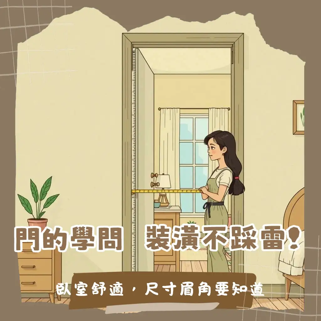 房間門尺寸測量指南：涵蓋標準門片、門框、門洞尺寸，居家裝潢選門必看實用教學