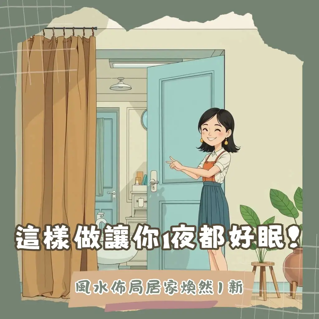 臥室門對廁所門的風水改善方法，包括使用門簾、屏風、綠植，打造品味生活空間。