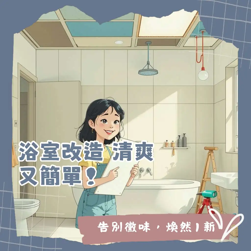 浴室PVC天花板DIY安裝流程圖，居家修繕攻略