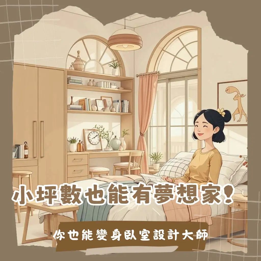 8坪臥室設計與空間規劃示意圖，呈現寬敞主臥室的舒適佈置與家具配置。