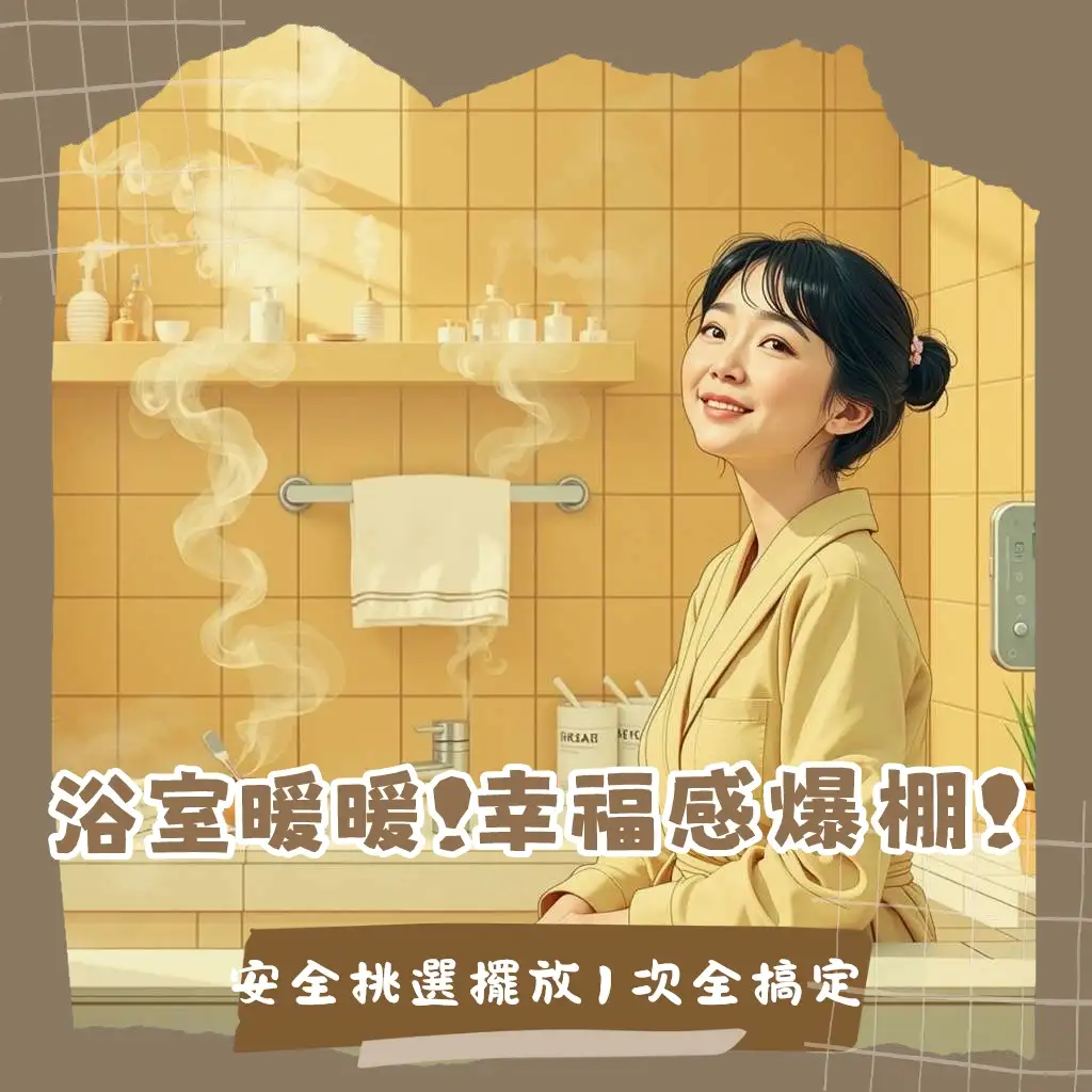 浴室用電暖器推薦指南，比較陶瓷式、碳素燈管式與對流式，並強調防水與安全機制，冬季浴室保暖必備。