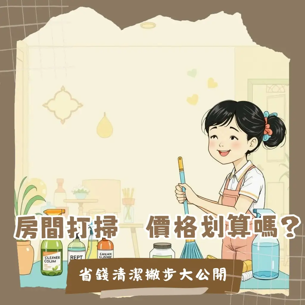 房間打掃價格費用計算與清潔項目比較圖，提供居家整理與空間改造實用建議。