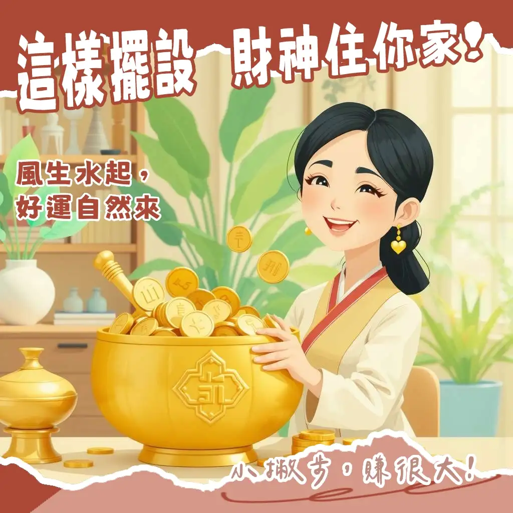 房間風水招財秘訣，含財位佈局、招財物擺放與常見禁忌，打造好運臥室空間。