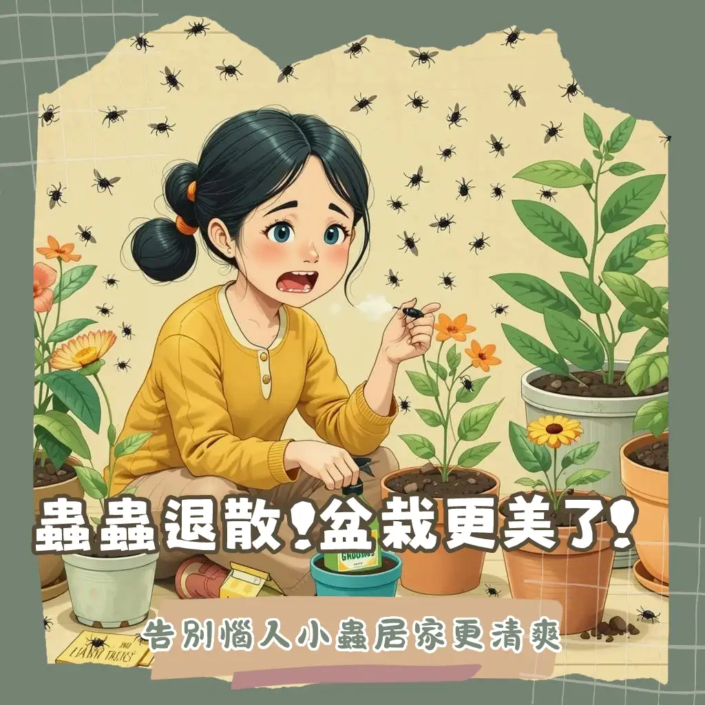 盆栽小黑蟲防治指南：從控水、覆土到生物資材，教你如何有效消滅惱人的蕈蚋，讓植物健康成長。